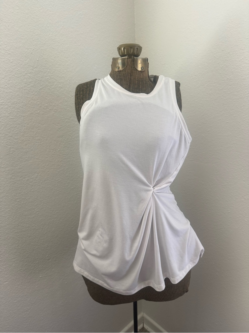 Athleta White Twist-Detail Tank Top